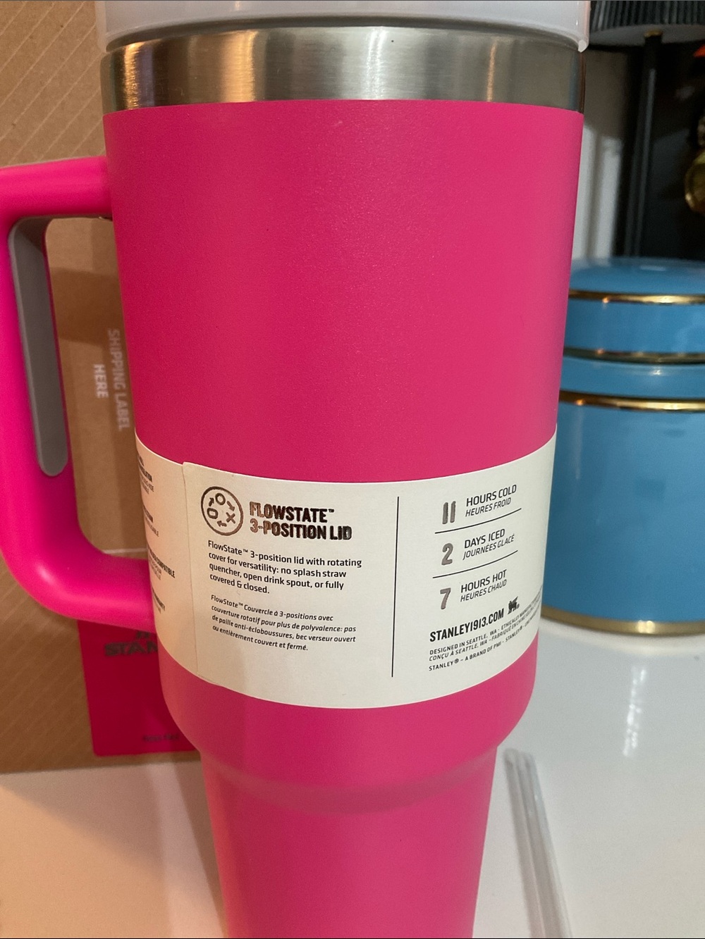 Stanley Quencher H2.0 Tumbler - Rose Red - 40oz. - New - Picture 3 of 8